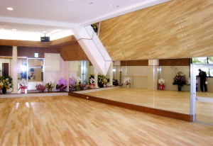 側面天井ミラーのダンススクール